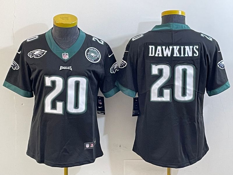 Youth Philadelphia Eagles #20 Dawkins Black 2025 Nike Vapor Limited NFL Jersey style 5